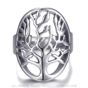 BAF0060S BOBIJOO JEWELRY Anello albero della vita Donna o Uomo Acciaio inossidabile Argento