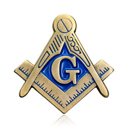 PIN0007 BOBIJOO JEWELRY Symbolic Blue Bronze Freemason Pins