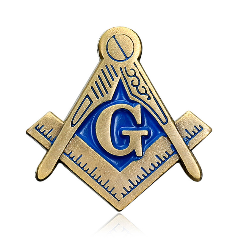 PIN0007 BOBIJOO JEWELRY Symbolic Blue Bronze Freemason Pins