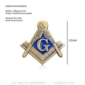 PIN0007 BOBIJOO JEWELRY Symbolic Blue Bronze Freemason Pins