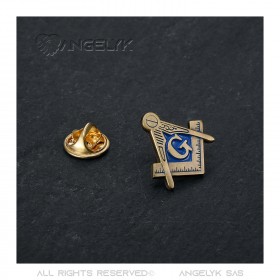 PIN0007 BOBIJOO JEWELRY Symbolic Blue Bronze Freemason Pins