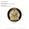 PIN0010 BOBIJOO JEWELRY Freimaurerstifte runde Form 25mm Tempelsäule Schwarz und Gold