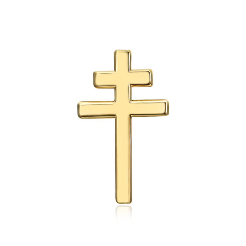 PIN0041 BOBIJOO JEWELRY Cross of Lorraine pins Jewel buttonhole 20mm Gold