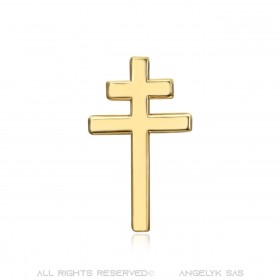 PIN0041 BOBIJOO JEWELRY Alfileres Cruz de Lorena Joya ojal 20mm Oro