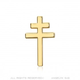 PIN0041 BOBIJOO JEWELRY Lothringer Kreuz Anstecknadeln Schmuckknopfloch 20mm Gold