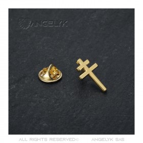 PIN0041 BOBIJOO JEWELRY Cross of Lorraine pins Jewel buttonhole 20mm Gold