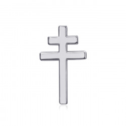 PIN0041S BOBIJOO JEWELRY Kreuz von Lothringen Anstecknadel Schmuckknopfloch 20mm Silber