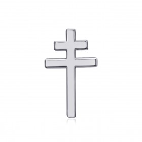 PIN0041S BOBIJOO JEWELRY Cross of Lorraine pin Jewel buttonhole 20mm Silver
