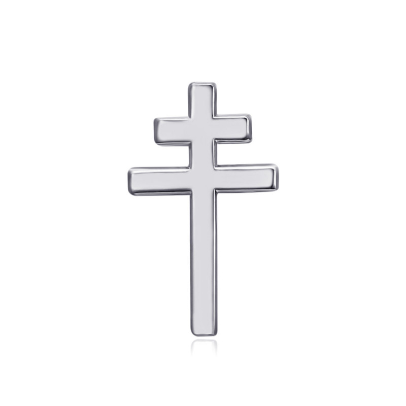 PIN0041S BOBIJOO JEWELRY Cross of Lorraine pin Jewel buttonhole 20mm Silver