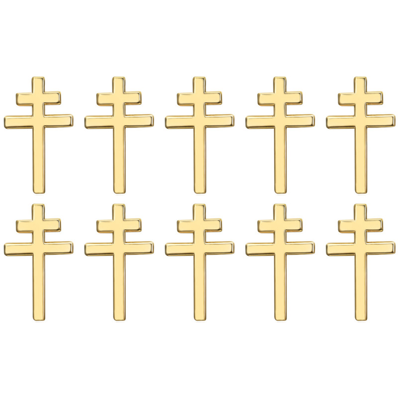 PIN0041-10 BOBIJOO JEWELRY Set of 10 cross of Lorraine pins Jewel buttonhole 20mm Gold