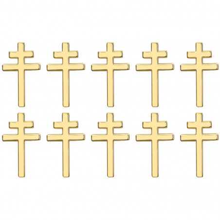 Lot de 10 pins croix de Lorraine Bijou boutonnière 20mm Or bobijoo