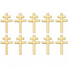 PIN0041-10 BOBIJOO JEWELRY Set of 10 cross of Lorraine pins Jewel buttonhole 20mm Gold