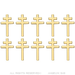 PIN0041-10 BOBIJOO JEWELRY Set of 10 cross of Lorraine pins Jewel buttonhole 20mm Gold