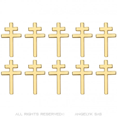 Lot de 10 pins croix de Lorraine Bijou boutonnière 20mm Or bobijoo