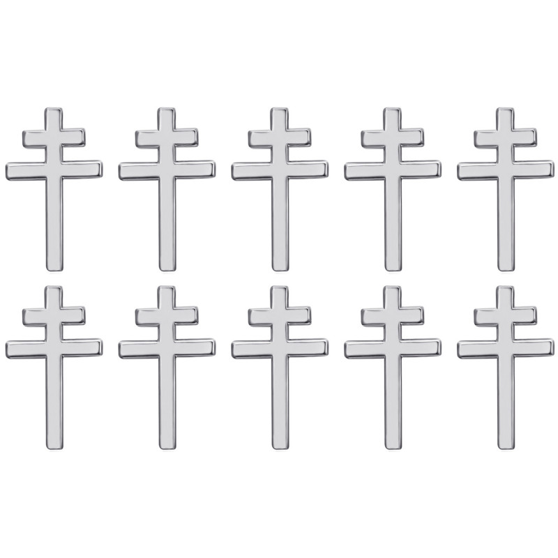 PIN0041S-10 BOBIJOO JEWELRY Set of 10 cross of Lorraine pins Jewel buttonhole 20mm Silver