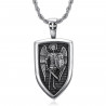 PE0349 BOBIJOO JEWELRY Pendant Saint Michael Army Soldier Knight Templar Steel