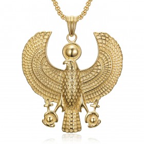 PE0066 BOBIJOO JEWELRY Colgante Egipcio Horus Falcon Ojo de Raptor Acero Inoxidable Oro