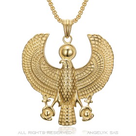 PE0066 BOBIJOO JEWELRY Colgante Egipcio Horus Falcon Ojo de Raptor Acero Inoxidable Oro