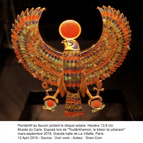 PE0066 BOBIJOO JEWELRY Egyptian pendant Horus Falcon Raptor Eye Stainless Steel Gold