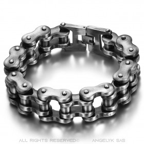 Bracelet biker Grosse chaîne de moto XXL Acier vieilli 24cm bobijoo