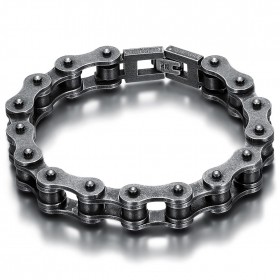 Bracelet biker Chaîne de moto Acier vieilli 22cm bobijoo