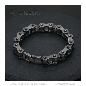 BR0184 BOBIJOO JEWELRY Pulsera motera Cadena moto Acero envejecido 22cm