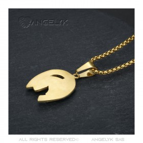 PE0136 BOBIJOO JEWELRY Pendant Horseshoe Elvis Strass Gypsy Steel Gold Chain