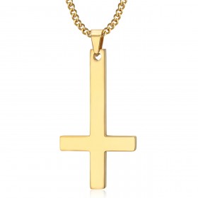 Croix de Saint-Pierre, pendendif collier en acier inoxydable Or bobijoo