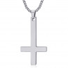 PE0013S BOBIJOO JEWELRY Croce di San Pietro, ciondolo collana in acciaio inox argento