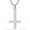 PE0013S BOBIJOO JEWELRY Croce di San Pietro, ciondolo collana in acciaio inox argento