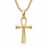 PEF0037 BOBIJOO JEWELRY Kreuz des Lebens Anhänger 40mm Edelstahl Goldkette