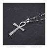 Croix de vie pendentif 40mm Acier inoxydable Argent Collier bobijoo