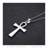 PEF0037S BOBIJOO JEWELRY Cross of Life Pendant 40mm Stainless Steel Silver Necklace