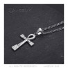 PE0052S BOBIJOO JEWELRY Kreuz des Lebens Anhänger 40 mm Edelstahl-Diamanten-Halskette