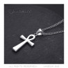 Croix de vie pendentif 40mm Acier inoxydable Diamants Collier bobijoo