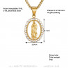 Colgante Virgen María Collar de cadena de oro de acero con diamantes de imitación  IM#21799