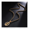 Pendant Virgin Mary Rhinestone Steel Gold Chain Necklace  IM#21800