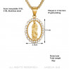 PE0163-BIG BOBIJOO JEWELRY Großer Anhänger Jungfrau Maria Strass Stahl Gold Halskette Kette