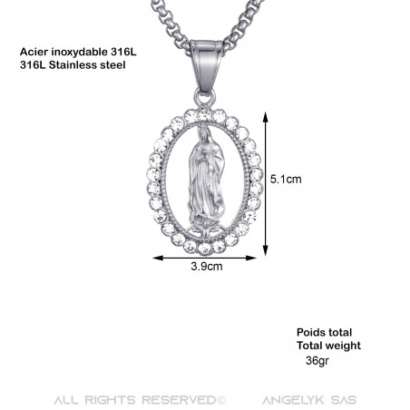 Accurist Particolarespeciale Catena 925er Argento Collana Gioielli con Grande Rimorchio 