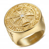 BA0308B BOBIJOO JEWELRY Ring templar non nobis dominate Steel Diamond all Gold