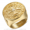 BA0308B BOBIJOO JEWELRY Ring Templer non nobis dominieren Steel Diamond all Gold