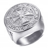 Bague templier non nobis domine Acier Diamant Argent bobijoo