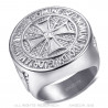 Bague templier non nobis domine Acier Diamant Argent bobijoo