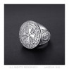 BA0309B BOBIJOO JEWELRY Ring Templer non nobis dominieren Stahl Diamant Silber