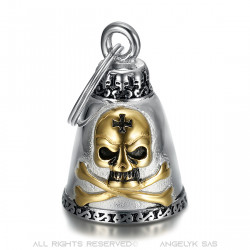 lucky Motorcycle Steel Gold, skull Crossbones Cross  IM#21945