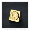 Bague Napoléon carrée Chevalière Louis Acier inoxydable Or    IM#21965