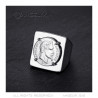 Square Napoleon ring Signet ring Louis Stainless steel Silver   IM#21972