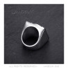 Square Napoleon ring Signet ring Louis Stainless steel Silver   IM#21973