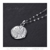 Ciondolo Donna Medaglia di Lourdes Catena d'acciaio argento 50cm IM#21984