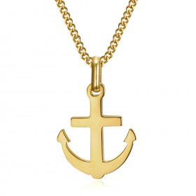 Pendant Anchor Navy Large Model Man Steel Gold  IM#21987